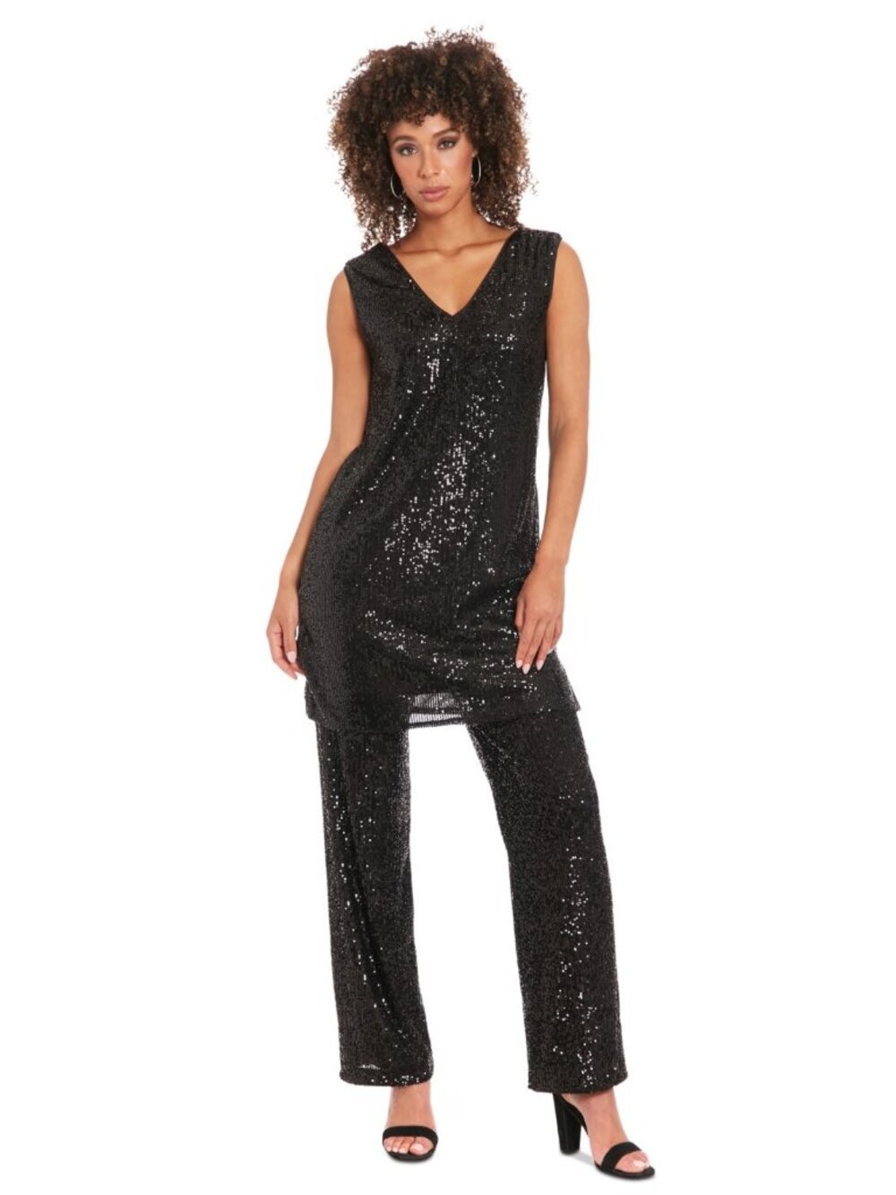 Muse Black Sequin Sleeveless Top 4 NWT Holiday Cocktail Party Evening